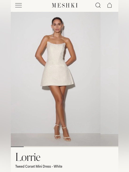 Meshki Dresses & Skirts - MESHKI Lorrie Tweed Corset Mini Dress - Cream